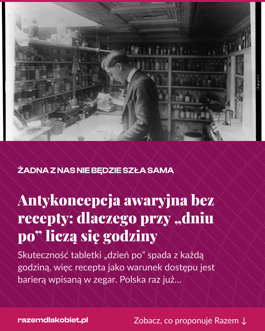 Grafika pionowa do udostępnienia: Antykoncepcja awaryjna bez recepty: dlaczego przy „dniu po” liczą się godziny
